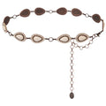 Montana West Rustic Couture's Large Western Concho Metal Belts for Women Cowgirl - color: Buttery White
