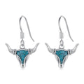 Western Earrings for Women 925 Sterling Silver Turquoise Western Country Dangle Drop Earrings Country Jewelry Gifts for Cowgirl Cowboy - style: Western Cow-B