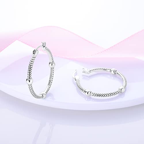 NARMO 925 Sterling Silver Hoop Earrings for Women Hypoallergenic Lightweight Simple Huggie Hoop Earrings Twisted Hoop Earrings Colorful Cubic Zirconia Hoop Earrings Rainbow Hoop Earrings - color: Snake Bone