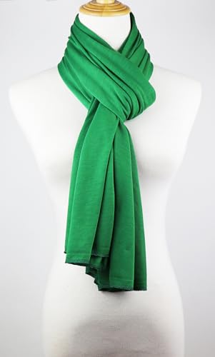 vabovin Head Wraps for Black Women Stretch Jersey Knit Turban Headwrap Solid Color Headscarf Headband Shawl - color: 30- Leaf Green