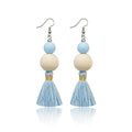 Boho Earrings for Women Dangling Lightweight Cute Earrings Handmade Tassel Dangle Earrings for Girls - color: Light Blue