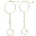 YEEZII Gold Hand Chain Bracelets for Women, 2 Pcs 14k Gold Plated Cubic Zirconia Link Chain Bracelet Set, Trendy ring bracelet hand chain Jewelry for Her - color: Gold-G