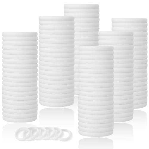 LuSeren 120 Pcs No Damage Hair Ties for Thick Hair, Large Soft Seamless Nylon Hair Elastics for Women, Ponytail Holders Accessories –White - color: White