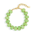 Chunky Beaded Bracelets for Women Boho Multicolor Acrylic Resin Beads Bracelet Adjustable Statement Bracelet Summer Beaded Jewelry - color: Beads bracelet-light green