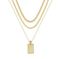 Women's Multi-Layered Gold Necklace, Stackable Delicate 14K Gold Plated Fashion Round Multi Layers Pendant Necklace, Gold Jewelry Set Gifts - color: Gold 1