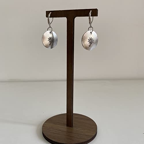 Handmade Lightweight 925 Sterling Silver Dandelion Dangle Drop Earrings for Women Teen Girls Water Drop Vintage Silver Flower Mountain Tree Dangle Earrings Jewelry Gifts for Mom Lover - color: Silver Round 4