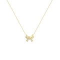 OGD Gold Necklace for Women, Bow Necklace 14K Layered Gold Necklace Dainty Bow Pendant Choker Necklace Trendy Bow Necklace Gold Chain Necklaces for Women Jewelry Gift - color: Pearl CZ Bow-Gold