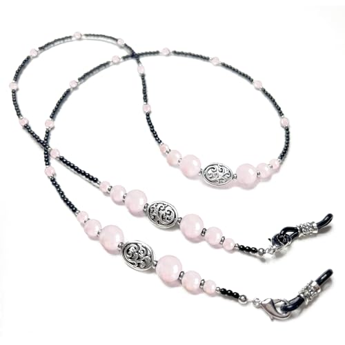 Damanse Beaded Glasses Chain,Eyeglass & Sunglass Strap For Women Stylish - color: Tree of Life Pink Crystal
