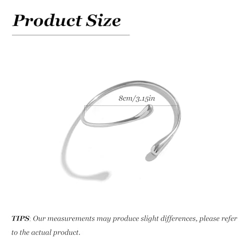 Long tiantian Arm Cuff Gold Bangles Cuff Bracelets Adjustable Upper Arm Jewelry for Women Beach Jewelry Trendy Stuff Gifts - color: Silver Arm Cuff
