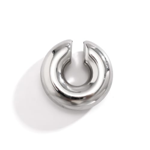 Ear Cuff Earrings for Women Chunky Ear Cuff Colourful Non Pierced Ear Cuff Non Piercing Clip On Cartilage Wrap Cuff Earrings Jewelry Gifts - color: Silver B
