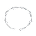 LeCalla 925 Sterling Silver Bracelet Jewelry Gift | Lightweight Italian Design Adjustable Love Bracelet | Link Chain with Lobster Claw Clasp Bracelet for Women Daughter Friendship Bracelet - color: Connecting Heart Station