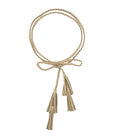 TeeYee Women Girls Multi Colors Braided Waist Tie Belt/Rope/Chain with Tassel Fringe Wrap Cloth Belts for Ladies Dress Pants - color: Apricot