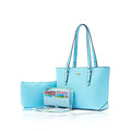 Purses And Wallets Set For Women Work Tote Satchel Handbags Shoulder Bag Top Handle Totes Purse With Matching Wallet - color: A101-3pcs/Set Pinkblue