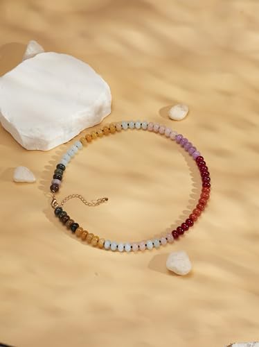 Sacina Trendy Boho Colorful Beaded Crystal Choker, Y2k Summer Beach Necklace, Boho Necklace, Hippie Jewelry, Christmas Jewelry Gift for Women - color: C