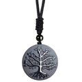 Obsidian Tree of Life Necklaces Orgonite Healing Crystal Stone Pendant Necklace for Spiritual Healing and Meditation Energy Talisman Sacred for Men Women - color: Black obsidian 1