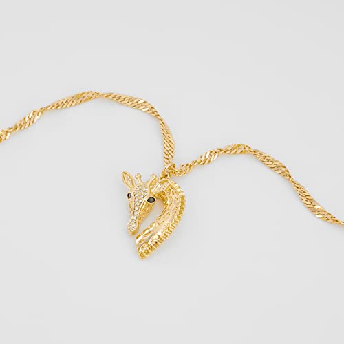 Fettero Animal Necklaces for Women 14K Gold Plated Charm Snake Necklace Elephant Bird Cat Butterfly Pendant Cute Dainty Necklace Jewelry - style: Giraffe