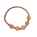 COLORFUL BLING Natural Chunky Wooden Beads Statement Necklace Boho African Tribal Collar Choker Bib Necklace Hippie Vacation Jewelry for Unisex Men Women - color: light interval