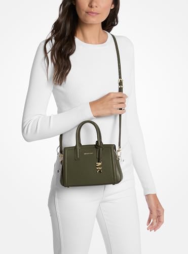MICHAEL Michael Kors Laila Extra Small Crossbody - color: Gold-tone Hardware/Embossed Goat Leather/Ivy