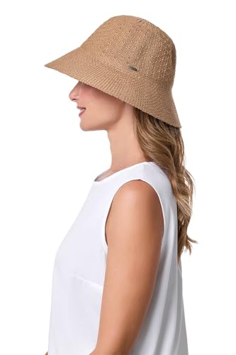 Women's Cloche Hat - UPF 50+ Sun Protection - Marina - color: Tan