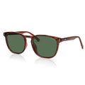 SOJOS Unisex Rounded Square Polarized Sunglasses TR90 Frame UV400 Protection Lightweight Retro for Women & Men - color: Light Brown Stripes/Green