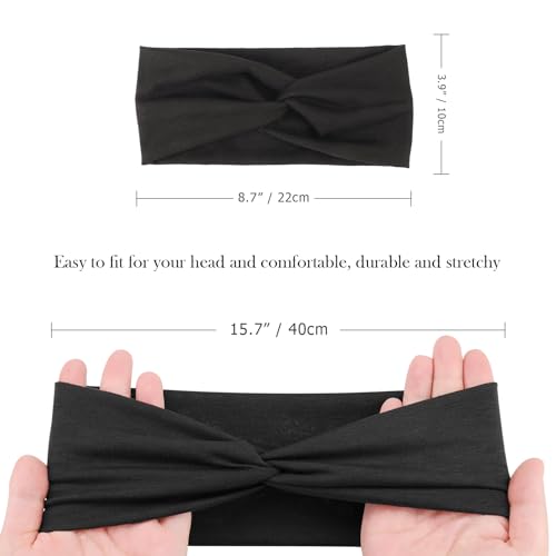 AQOKKA Elastic Knotted Headbands for Women Criss Cross Head Bands for Women's Hair Non Slip Boho Wrap Twisted Hair Accessories - color: 12 Pcs Criss Cross：B