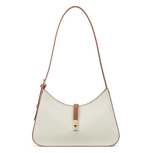CLUCI Shoulder Bag for Women, Summer Purses for Women, Straw Handbag Hobo Bags Crossbody Purse with Adjustable Strap Apricot - color: A-canvas-apricot