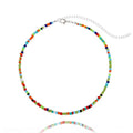 Tgirls Boho Choker Necklace Chain Rice Beaded Necklaces Seed Bead Necklace Accessory for Women - color: colorful 4