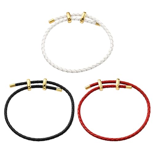 Adjustable Leather Bracelets, Leather Wrap Bracelets Leathers Cuff Bracelet Leathers Wristband for Women for DIY Craft Jewelry Making - style: Single-layer