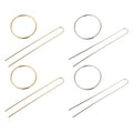 UKCOCO 4 Sets U-shaped Metal Hair Fork Hairpin for Women Smooth Double-prong Hair Stick Bun Holder Gold and Silver Styling