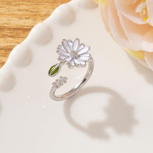 Adjustable Women's Cubic Zirconia Leaf Shaped Ring, 18K Gold-Plated Exquisite Stackable Women's Ring, A Great Gift for Her - color: R