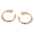 Hoop Earrings – 63.5mm Diameter, Gold Plated Brass with Matte Finish & Signature Hole Pattern, Lightweight Statement Hoops with Secure Friction Disc Backs - color: Gold, size: Small