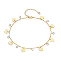 LOYATA Dainty Ankle Bracelet,14K Gold Plated Tiny Bead Anklet Dainty White Cubic Zirconia Cross Tassel Foot Chain Cute Lucky Moon Evil Eye Foot Jewelry Boho Anklets for Women - color: Moon 1