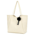 TANTOMI Tote Bag for Women Vegan Leather Purses and Handbags Ladies Waterproof Big Shoulder Bag for Travel - color: Cream White