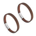 MECCANIXITY 2Pcs Plain Leather Bracelets Buckle Bangle,9" Silver Leather Snap Bracelets Adjustable Blank Wrist Cuffs DIY Craft Wristbands for Men Women Stamping Jewelry Making - color: Silver, size: 9"