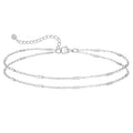 MIDEEO Gold/Silver Ankle Bracelets for Women,14K Gold Anklets for Women Waterproof Cuban Link Heart Beads Herringbone Rhinestone Anklets Set Layered Anklet Bracelets for Women Gold Jewelry Gift - style: 2 Layers Anklet D-SL