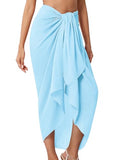 QIANXIZHAN Women's Swimsuit Cover Up,Beach Sarong Wrap Bottom Coverup for Women Short Skirt - color: 1light Blue