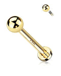 COCHARM 14k Solid Gold 16g Labret Studs Real Yellow Gold Medusa Monroe Madonna Stud Lip Piercing Helix Cartilage Conch Earring Stud - color: Yellow Ball-10mm