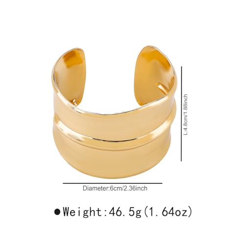 MIFYNN Chunky Cuff Bangle Bracelets for Women Geometric Opening Bracelet Irregular Minimalist Statement Bracelets Open Wide Bangle Arm Cuff Upper Arm Punk Jewelry