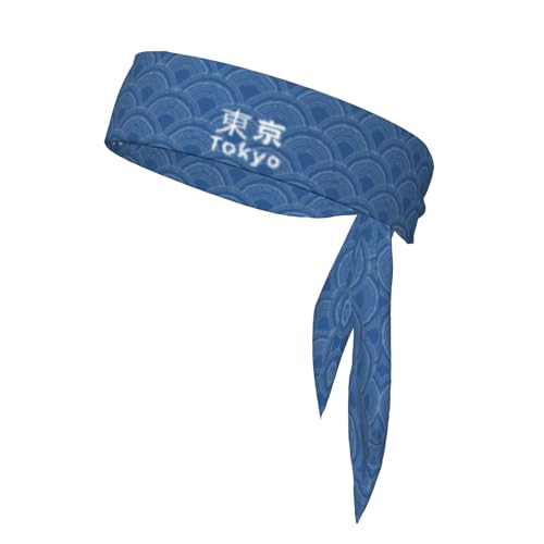 Sports Tie Headband Bandana Running Athletic Sweat Band Elastic Adjustable Sport Head Tie for Men Women Head Ties Ninja Tie Headbands Tennis Sweatbands Soccer Basketball Teams Running Head Band - color: Tokyo