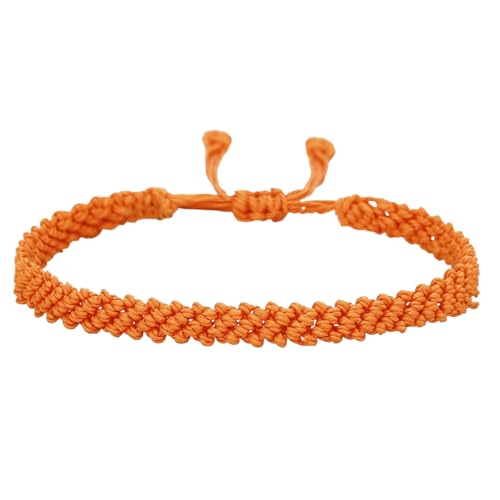 1/2Pcs Set Tibetan Rope Braided Rope String Adjustable Bracelet for Women Men Jewelry Handmade Bohemian Lucky Protection Bracelet Colorful - color: orange