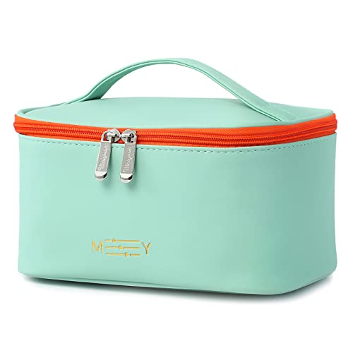 Meiyuuo Makeup Bag Large Cosmetic Bags for Women Girls Cute Travel Zipper Pouch Toiletry Organizer for Beauty Essentials Waterproof (Light Green) - color: Light Green