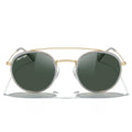 MERRY'S Retro Round Polarized Sunglasses - Unisex Double Bridge Sun Glasses - color: Tra Gray Frame/Gold Bridge/G15 Lens
