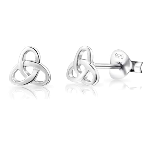 LeCalla Sterling Silver Love Knot Stud Earrings - Lightweight Italian Design Twisted Earrings for Women - color: Trinity Love Knot