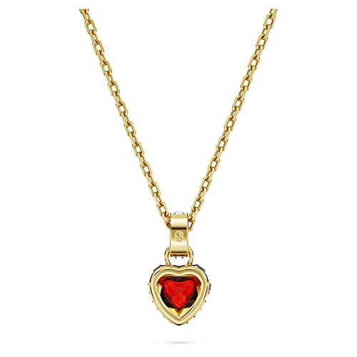 Swarovski Chroma Crystal Earring Collection, Gold Tone Finish Setting - color: Red Crystal Heart Shaped