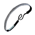 Sweaty Bands Womens Girls Headband for an Active Lifestyle - Non-Slip Grip Sweat-Wicking Velvet-Lined Braided Jeweled Hairband - Bling Twisted Black White