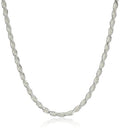 Amazon Essentials Sterling Silver Diamond Cut Rope Chain Necklace - color: Silver, size: 30"