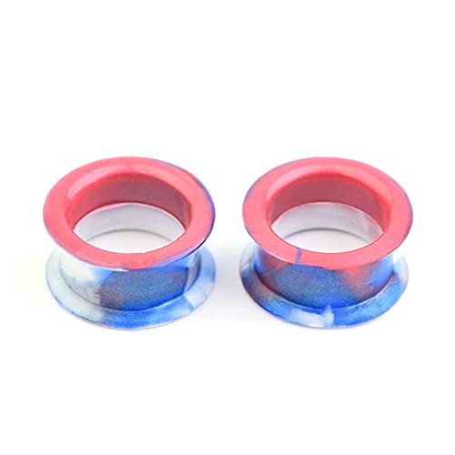 WBRWP 20/28pcs Ear Stretching kit Set: Hollow Hard/Soft Silicone Plugs and Tunnels Ear Expander Gauges Stretcher Body Piercing Jewelry - style: 28pcs Thick/Mixed Blue&Red&White