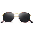 Polarized Sunglasses for Womens Men Trendy Square Hexagonal Flat Mirrored Sun Glasses UV Protection - color: A03-leopard/Grey/Leopard