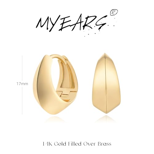 MYEARS Women Earrings Gold Huggie Hoop 14K Small Simple Hypoallergenic Everyday Jewelry - style: Crescent
