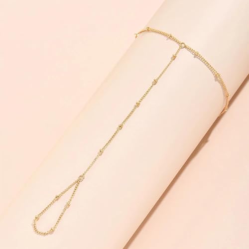 choice of all Hand Chain Bracelet Gold Finger Ring Bracelet Hand Chain for Women Trendy Birthday Jewelry Gifts - color: B7:bead hand chain
